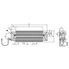 Radiátor žebrový elektrický Isan Spiral RAT2, 57 x 137 x 1500 mm, 900 W topná tyč s regulátorem Vision (vč. Gateway), na zeď, bílá