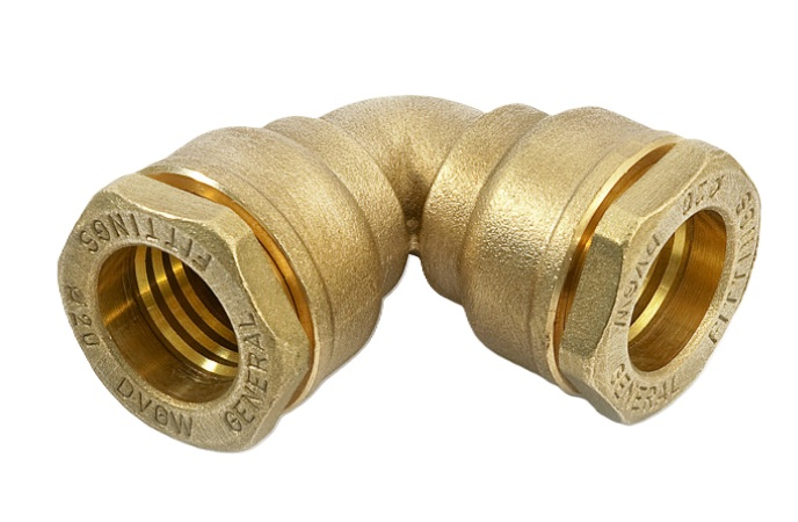 Koleno svěrné - PE trubka General Fittings WO 25 x 25, mosaz