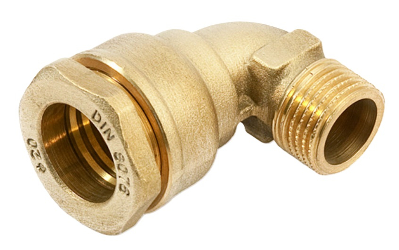 Koleno svěrné - PE trubka General Fittings WA 32 x 1˝ vnější závit, mosaz