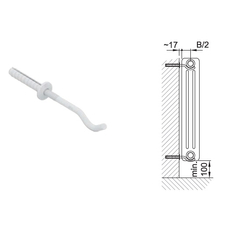 Radiátor článkový Isan Atol C4 750, 44 článků, 4453 W, uchycení na zeď , připojení AD, bílá