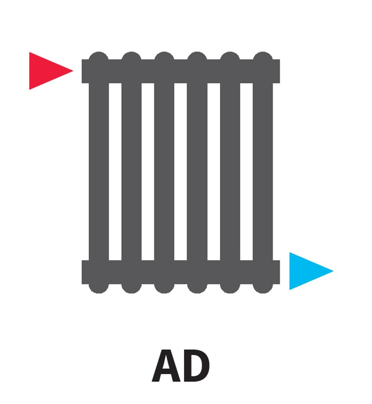 Radiátor článkový Isan Atol C4 750, 44 článků, 4453 W, uchycení na zem, připojení AD, bílá
