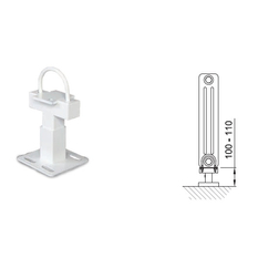Radiátor článkový Isan Atol C4 750, 44 článků, 4453 W, uchycení na zem, připojení AD, bílá