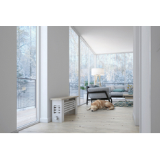 Radiátor Isan Atol Bench L4 lavice, 1300 x 455 x 250 mm, 555 W, deska bříza/bílá