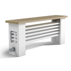 Radiátor Isan Atol Bench L4 lavice, 1300 x 455 x 250 mm, 555 W, deska bříza/bílá