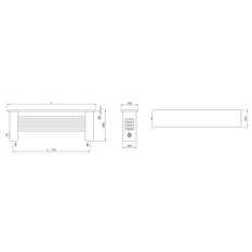 Radiátor Isan Atol Bench L4 lavice, 1300 x 455 x 250 mm, 555 W, deska bříza/bílá