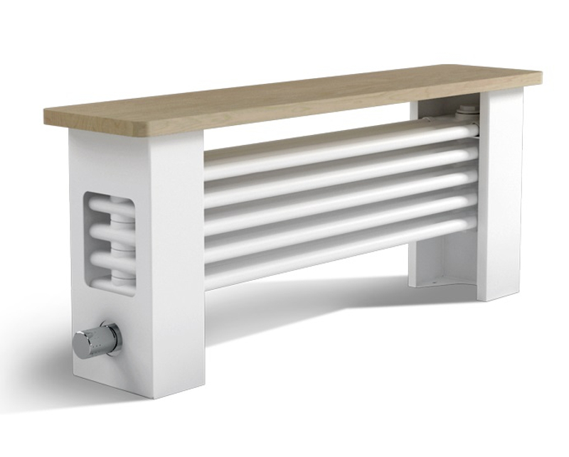Radiátor Isan Atol Bench L4 lavice, 1600 x 455 x 250 mm, 687 W, deska javor/bílá