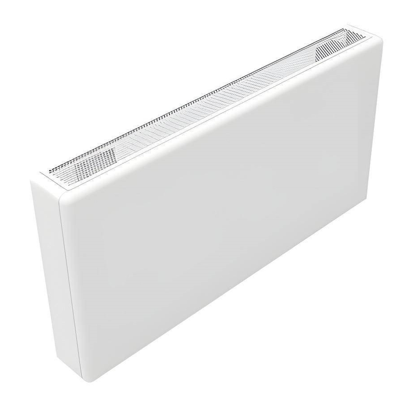 Konvektor nástěnný s ventilátorem Isan Ecolite Round 500 x 122 x 1000 mm, 2629 W, připojení vpravo, bílá