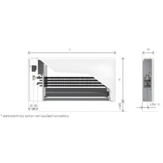 Konvektor nástěnný s ventilátorem Isan Ecolite Round 500 x 122 x 1000 mm, 2629 W, připojení vpravo, bílá