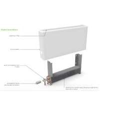 Konvektor nástěnný Isan Ecolite Round 600 x 122 x 1000 mm, 912 W, připojení vlevo, bílá