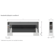 Konvektor samostojný s ventilátorem Isan Ecolite Round 350 x 198 x 2200 mm, 8298 W, připojení vlevo, bílá
