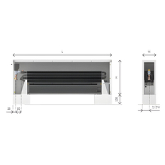 Konvektor samostojný s ventilátorem Isan Ecolite Cube 350 x 198 x 1800 mm, 6316 W, připojení vlevo, bílá