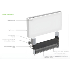 Konvektor nástěnný s ventilátorem Isan Ecolite Cube 500 x 122 x 700 mm, 1305 W, připojení vlevo, bílá
