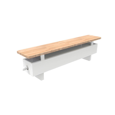 Konvektor samostojný s březovou deskou Isan Ecolite Cube 200 x 258 x 2800 mm, 4526 W, připojení vlevo, bílá/bříza
