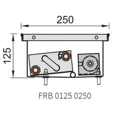 Konvektor podlahový do mokrého prostředí s ventilátoremí Isan Termo FRB 125 x 250 x 4800 mm, 11824 W, připojení vlevo, výměník nerezový, mřížka Natur příčná rolovací hliník