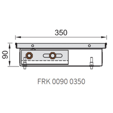 Konvektor podlahový s přirozenou konvekcí Isan Termo FRK 90 x 350 x 4500 mm, 1750 W, připojení vpravo, výměník ocelový, mřížka Natur příčná rolovací hliník
