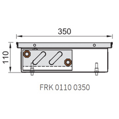 Konvektor podlahový s přirozenou konvekcí Isan Termo FRK 110 x 350 x 1600 mm, 625 W, připojení vpravo, výměník ocelový, mřížka Natur příčná rolovací hliník