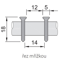 Konvektor podlahový s přirozenou konvekcí Isan Termo FRK 110 x 350 x 3200 mm, 1392 W, připojení vpravo, výměník ocelový, mřížka Natur příčná rolovací hliník