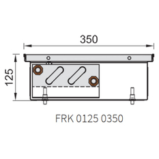 Konvektor podlahový s přirozenou konvekcí Isan Termo FRK 125 x 350 x 1200 mm, 596 W, připojení vpravo, výměník ocelový, mřížka Natur příčná rolovací hliník