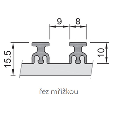 Konvektor podlahový s ventilátorem Isan Termo FRT 65 x 175 x 2800 mm, 1717 W, připojení vpravo, výměník ocelový, mřížka Natur příčná nízká nerolovací hliník