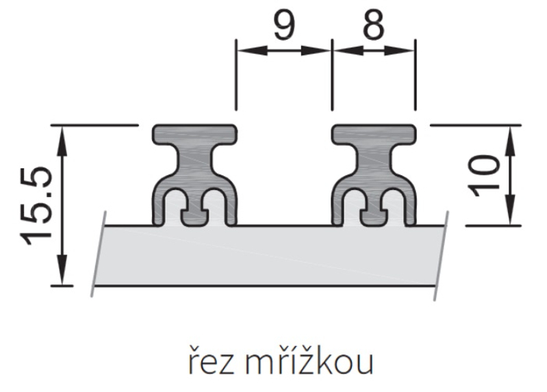 Konvektor podlahový s ventilátorem Isan Termo FRT 65 x 200 x 1800 mm, 1239 W, připojení vpravo, výměník ocelový, mřížka Natur příčná nízká nerolovací hliník