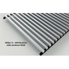 Konvektor podlahový s ventilátorem Isan Termo FRT 65 x 200 x 1800 mm, 1239 W, připojení vpravo, výměník ocelový, mřížka Natur příčná nízká nerolovací hliník