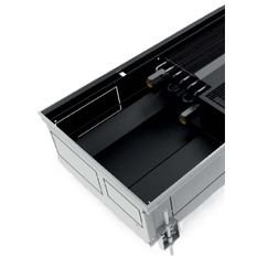 Konvektor podlahový s ventilátorem pro topení a chlazení Isan Termo FRC 135 x 325 x 1100 mm, 1923 W, připojení vpravo, výměník ocelový, mřížka Natur příčná rolovací hliník