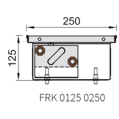 Konvektor podlahový s přirozenou konvekcí Isan Termo FRK 125 x 250 x 1500 mm, 560 W, připojení vpravo, výměník ocelový, mřížka Natur příčná rolovací hliník