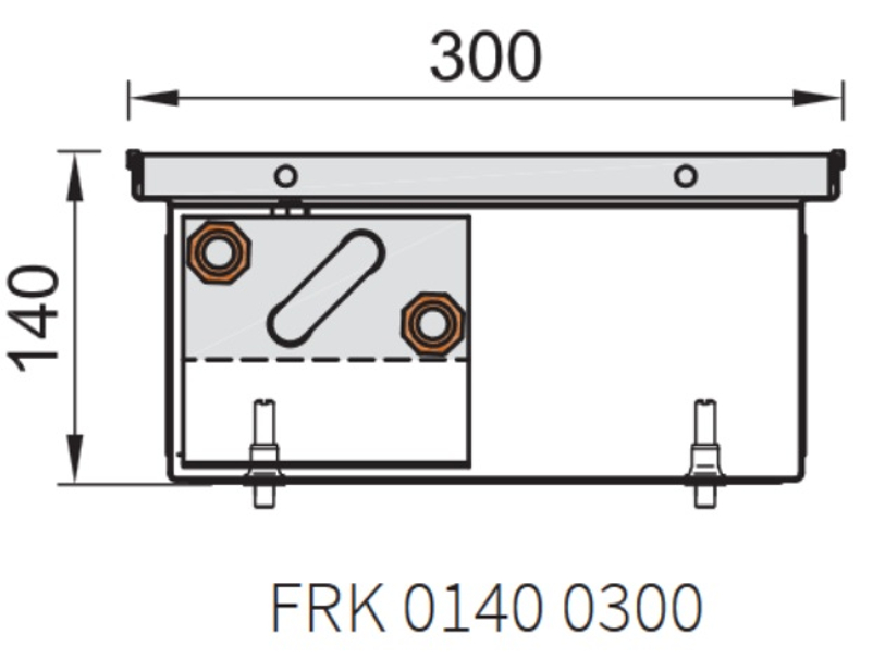 Konvektor podlahový s přirozenou konvekcí Isan Termo FRK 140 x 300 x 4500 mm, 2318 W, připojení vpravo, výměník ocelový, mřížka Natur příčná rolovací hliník