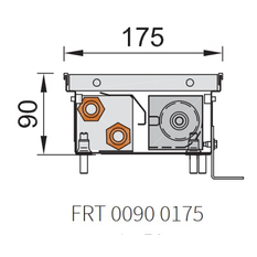 Konvektor podlahový s ventilátorem Isan Termo FRT 90 x 175 x 2600 mm, 3409 W, připojení vpravo, výměník ocelový, mřížka Natur příčná rolovací hliník