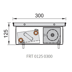 Konvektor podlahový s ventilátorem Isan Termo FRT 125 x 300 x 1800 mm, 4856 W, připojení vpravo, výměník ocelový, mřížka Natur příčná rolovací hliník