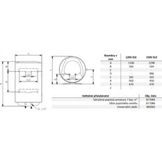 Elektrický ohřívač Ariston Pro 1 Eco 150 V 2K PL EU, závěsný vertikání, objem 150 l, výkon 2,0 kW 