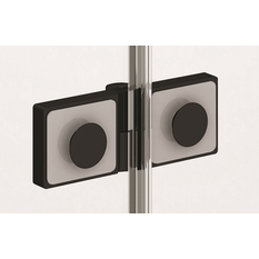 Jednokřídlé dveře Plano Geneve Black GE 13, s pevnou stěnou v rovině s vyrovnávacím profilem - montáž vlevo / 1 strana rohového vstupu 1200 x 2000 mm, černá matná/sklo čiré