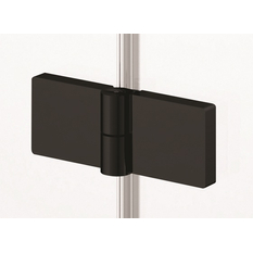 Jednokřídlé dveře Plano Geneve Black GE 13, s pevnou stěnou v rovině s vyrovnávacím profilem - montáž vpravo / 1 strana rohového vstupu 900 x 2000 mm, černá matná/sklo čiré