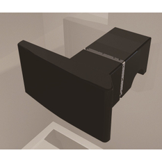 Jednokřídlé dveře Plano Geneve Black GE 13, s pevnou stěnou v rovině s vyrovnávacím profilem - montáž vpravo / 1 strana rohového vstupu 1000 x 2000 mm, černá matná/sklo čiré