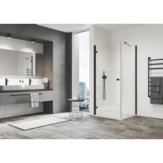 Boční stěna Plano Geneve Black pro dveře s vyrovnávacím profilem, 800 x 2000 mm, černá matná/sklo čiré