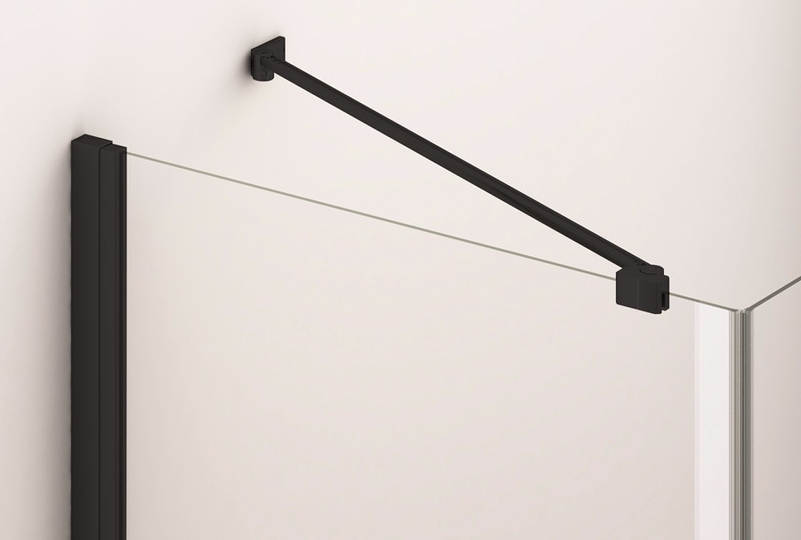 Boční stěna Plano Geneve Black pro dveře s vyrovnávacím profilem, 1000 x 2000 mm, černá matná/sklo čiré