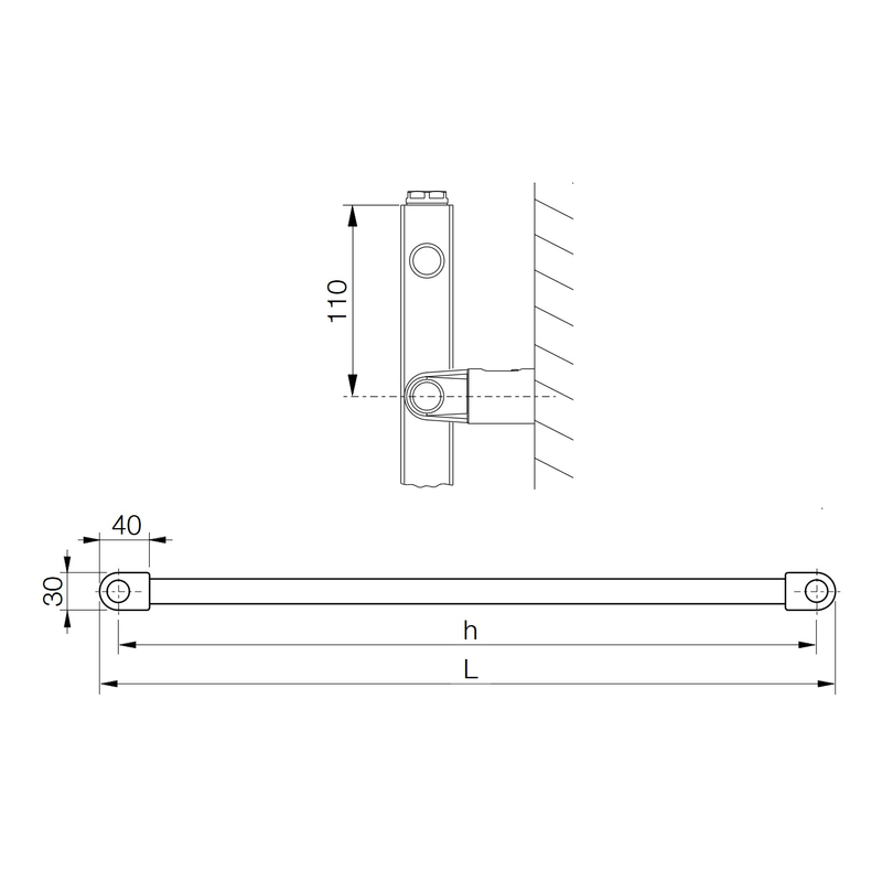 Těleso koupelnové trubkové Koralux Standard KSC 1220/600, výkon 458 W, klasické připojení, barva black matt