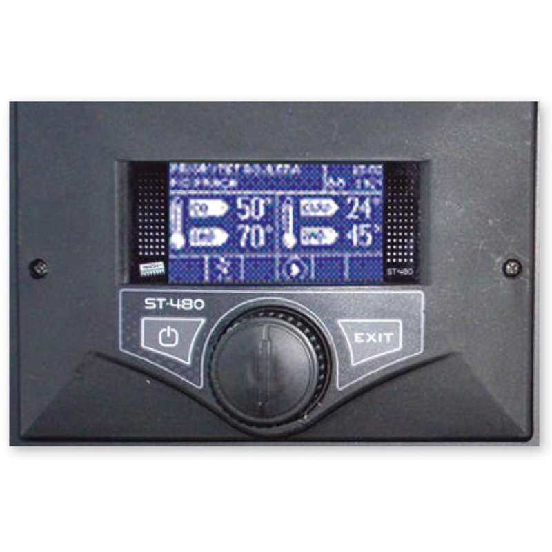 Kotel automatický na pelety a hnědé uhlí Rojek TKA 25, 5,8 - 21,8 kW, horizontální odkouření, 5. třída dřevěné pelety, 4. třída hnědé uhlí, pravý