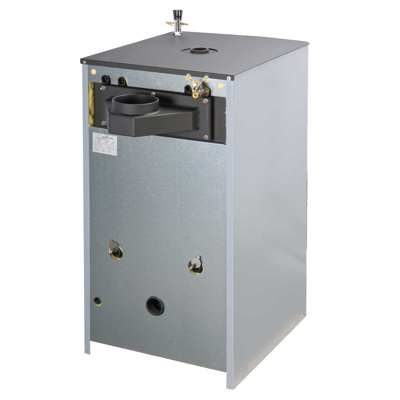 Kotel na dřevo a hnědé uhlí Rojek KTP 25 kW, 5. třída dřevo, 4. třída hnědé uhlí, levý,horizontální odk.