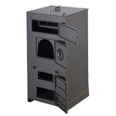 Kotel na dřevo a hnědé uhlí Rojek KTP 30 kW, 5. třída dřevo, 4. třída hnědé uhlí, levý