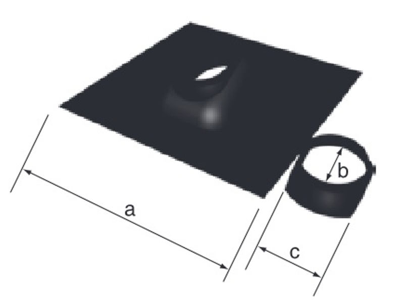 Střešní průchodka 5°-25° UNI Almeva ZUB DN 60/100-80/125, černá