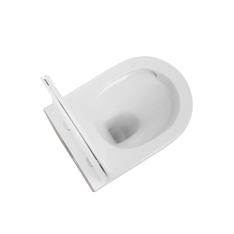 Klozet závěsný se sedátkem Plano Geneve Round Rimless Twis Flush 52 x 36,5 x 36,5 cm, bílá