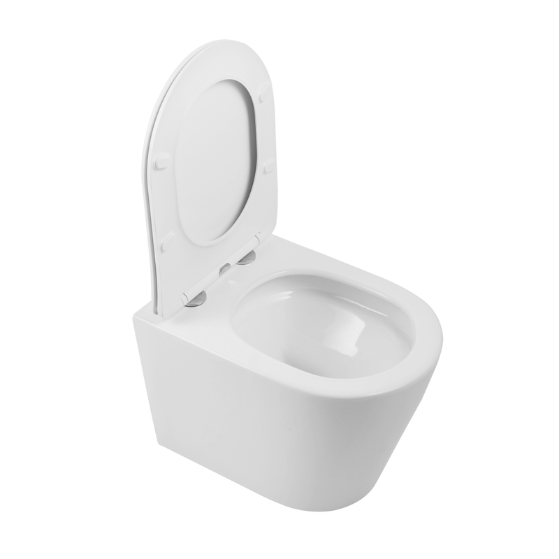 Klozet závěsný se sedátkem Plano Geneve Round Rimless Twis Flush 52 x 36,5 x 36,5 cm, bílá