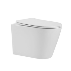 Klozet závěsný se sedátkem Plano Geneve Round Rimless Twis Flush 52 x 36,5 x 36,5 cm, bílá