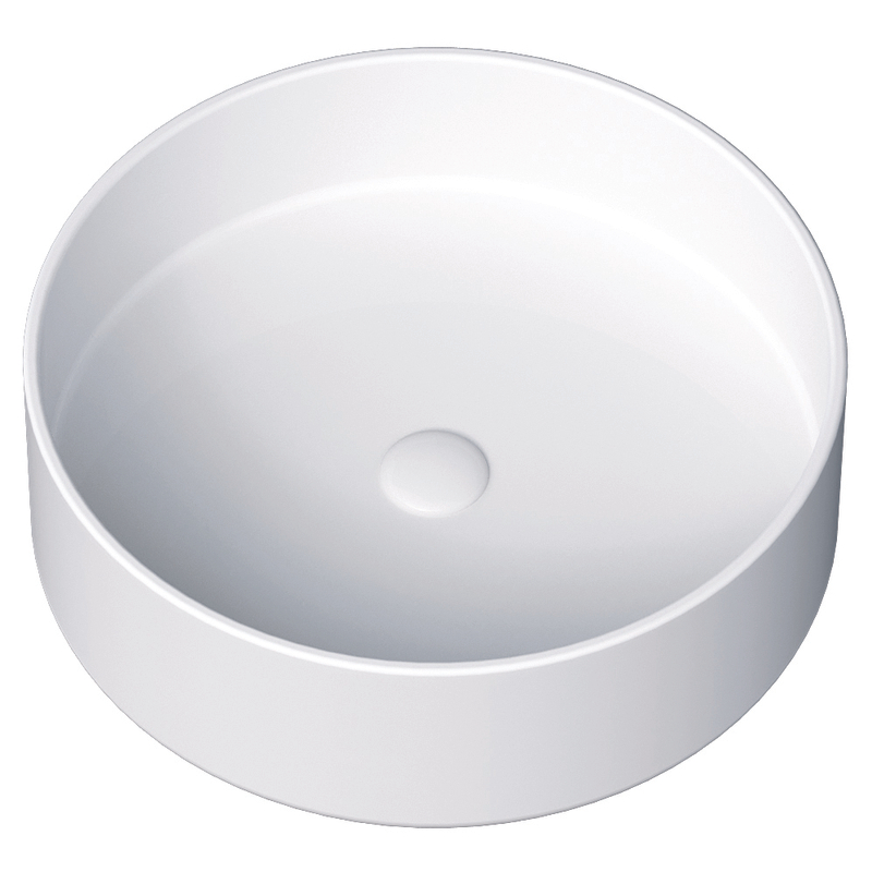 Umyvadlo na desku Plano Geneve Plus Round bez přepadu, 36 cm, bílá 