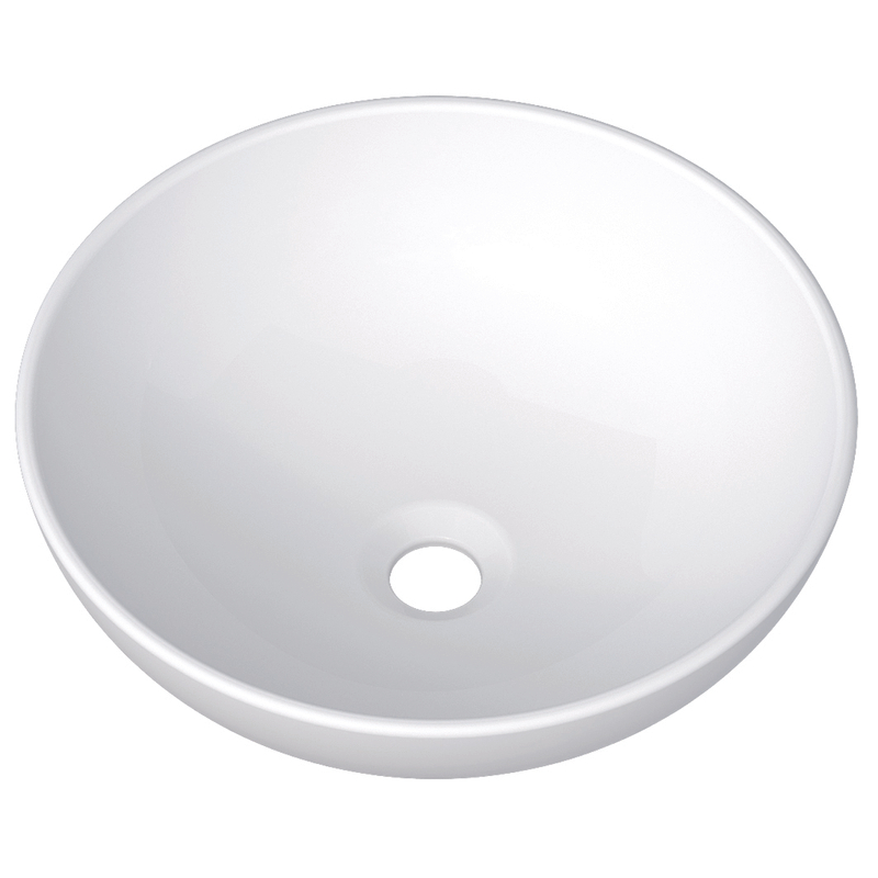 Umyvadlo na desku Plano Geneve Plus Round bez přepadu, 40 cm, bílá 