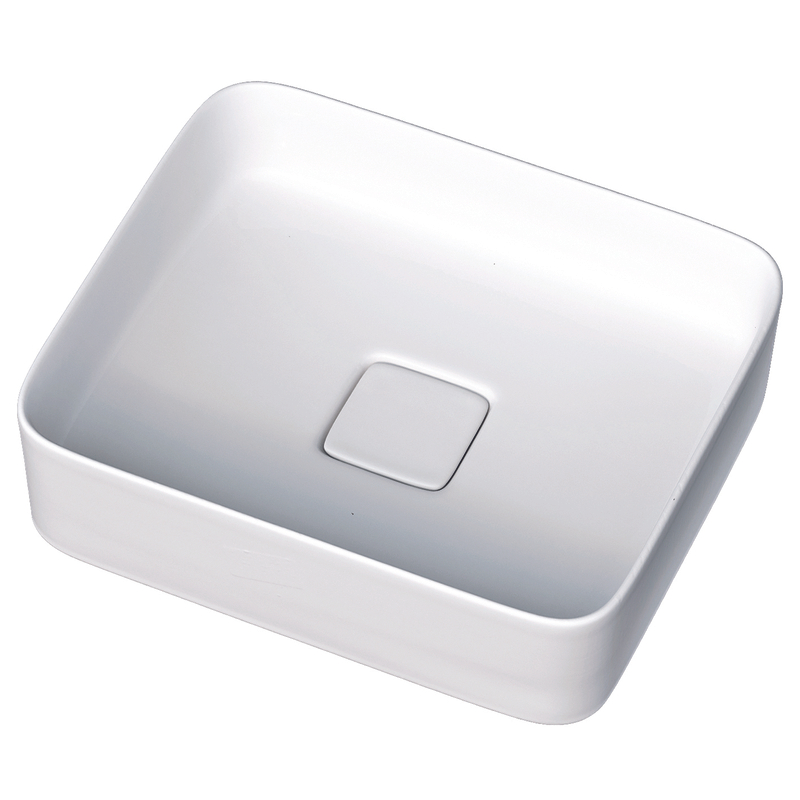 Umyvadlo na desku Plano Geneve Plus Square bez přepadu, 46 cm, bílá 