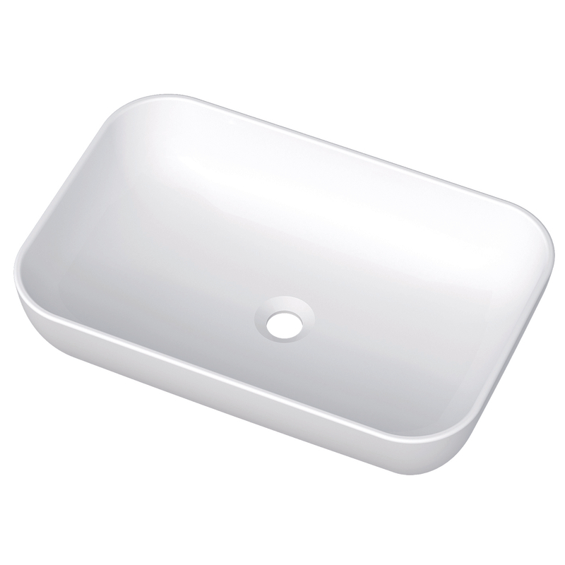 Umyvadlo na desku Plano Geneve Plus Square bez přepadu, 60 cm, bílá 