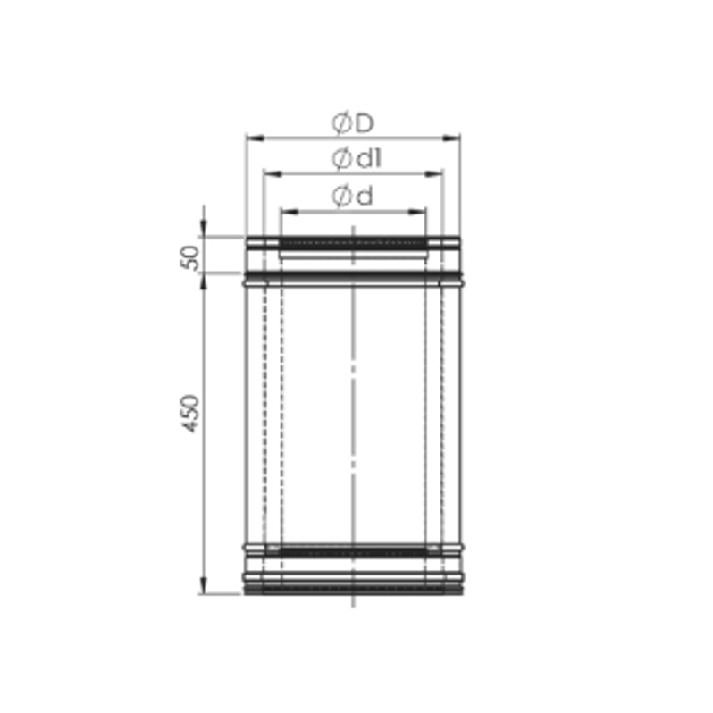 Rovný díl Almeva 450 mm TW 25 / 200