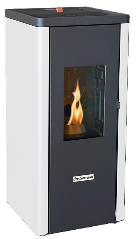 Kamna krbová peletová teplovzdušná Centrometal A 10 kw, bílá